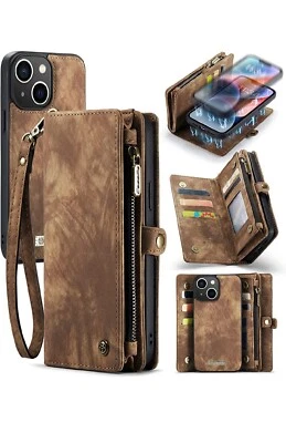 iPhone 14 6.1 Inch 2022 Leather Removable Card Wallet Flip Case Cover - Image 1 of 4
