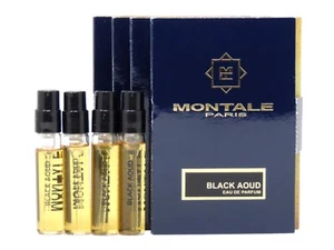 MONTALE PARIS BLACK AOUD EDP 2.0ml .06fl oz x 4 COLOGNE PERFUME SPRAY SAMPLES - Picture 1 of 1