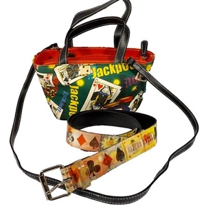 Wearable Art Jackpot Purse Lenticular Belt Casino Gambling Vegas Cards Chips - Picture 1 of 22