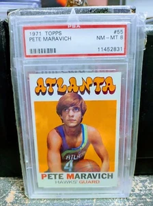 1971 Topps Basketball Pete Maravich PSA 8 Atlanta Hawks HOF - Picture 1 of 2