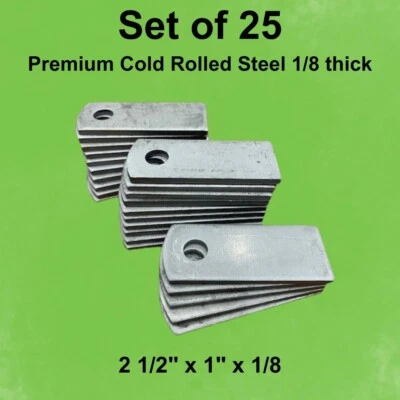 Steel Weld Tabs, Thick Tabs -Set of 25 Metal Tabs 2 1/2" x 1" x 1/8" , RZR - Image 1 of 2