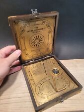 Antique Vintage Style Wood Sundial Henry Holmes Compass Instrument