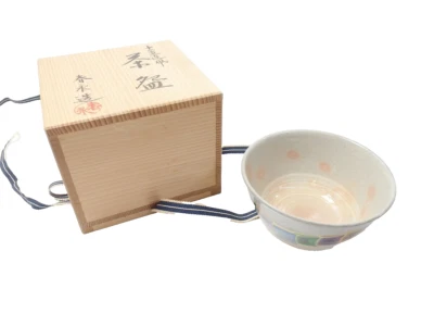 Japanese antique vintage gray glazed pottery Chanoyu Chawan tea bowl chacha - Image 1 of 4