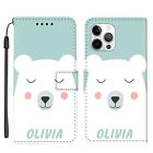 Personalised Flip Wallet Leather Phone Case Cover For iPhone 15 14 Pro 13 12 11