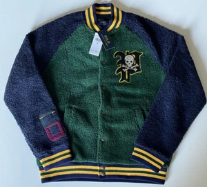 Polo Ralph Lauren Mens St. Andrews Pirate Skull Sherpa Varsity Jacket Sz Medium - Picture 1 of 14
