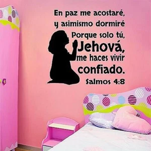 Jeyfel Decals. Wall Decoration. Sticker. Biblia: Salmos 4:8 Girl Room - Picture 1 of 3