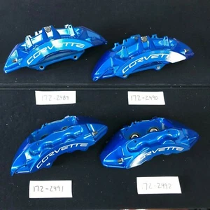 New GM OEM Brembo 2009-13 Chevy Corvette Blue ZR1 Front & Rear Brake Calipers  - Picture 1 of 2