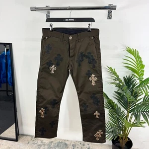 Jeans Chrome Hearts Cheetah Cross Patch in marrone prezzo consigliato £ 10000 * - Foto 1 di 24