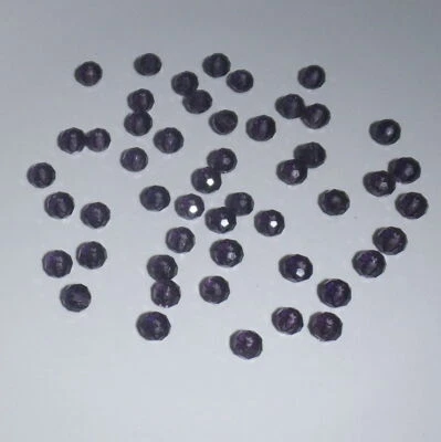 50 Purple Faceted Rondelle Crystal Loose Beads 6x4mm: UK Seller: Craft:Jewellery - Image 1 of 4