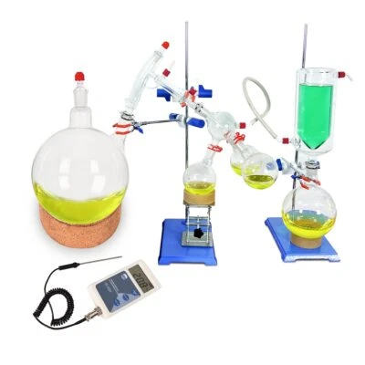 2L Short Path Distillation Glass Essential Oil Kit with Digital Thermometer - Image 1 of 4