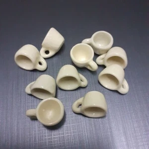 10x Dollhouse Miniature Coffee Cup Ceramic Crafts Tableware Kitchenware White  - Picture 1 of 10