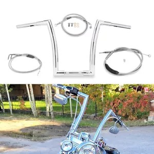 12" 14" Rise DNA Fat 1.5" Handlebars Wire Kit for Harley Softail 00-06 Non-ABS - Picture 1 of 14