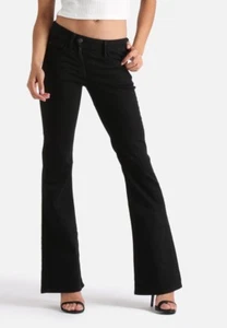 $250 Designer Rare G-STAR RAW Women's Lynn Zip High Flare Ruby Black Jeans - Picture 1 of 7