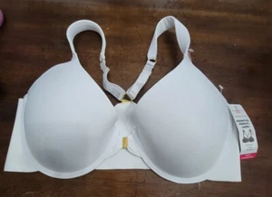 NWT Ashley Stewart 38D Front Close Racerback Bra White 121636 - Picture 1 of 2