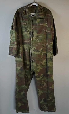Vintage K-MART Frogskin Camouflage Lightweight Duck Canvas Coveralls XL - Image 1 of 4