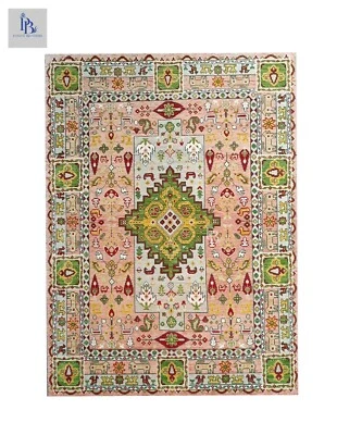Oushak Multi Exquisite Hand-knotted Pandav rugs for living room - Image 1 of 4