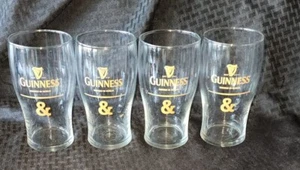 Set of 4 Pint Size Guinness Beer Glasses  Guinness & - Picture 1 of 3