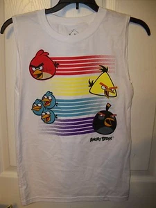 Angry Birds White Sleeveless Shirt Boys Size 18 / 20 XL NWT           - Picture 1 of 1
