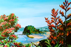 Tarjeta de Felicitación Arte Ocean Sea Bay Paradise Island Hawaii Tropical Sunshine - Imagen 1 de 1