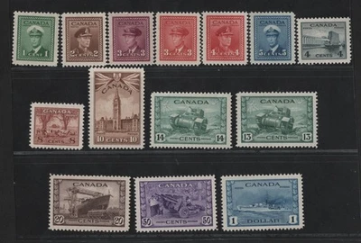 CANADA 1942-1943 SCOTT #249-262 MINT NEVER HINGED VF-XF - Image 1 of 2