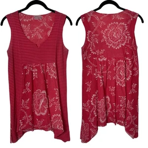 Johnny Heaven Tank Women's Large Asymmetrical Stretch Nylon V-neck Y2K Vintage - Picture 1 of 16