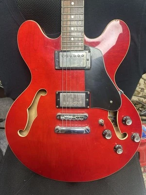 Hamer Echotone Korea 25.5" scale cherry semi hollow 335 style guitar - Image 1 of 4