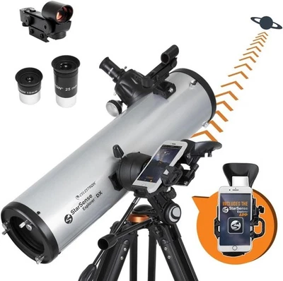 130mm Reflector Telescope, Smartphone App & Tripod, DX 130 - Image 1 of 4