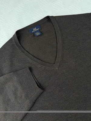 Suéter Brooks Brothers 346 Para Hombre Talla XL Marrón Mezcla de Lana Merino Cuello en V Elastizado Foto 1 de 4