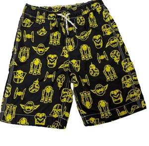 Gap Kids Surf Star Wars Yoda Darth Storm Trooper Size M Swim Trunk Black Yellow - Picture 1 of 11