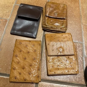 Vintage Mark Cross Italy Ostrich Leather Men’s Wallet Plus 3 Card Holders - Picture 1 of 21