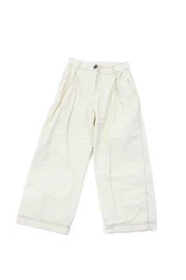 Zara Girls Zip Button Wide Leg Lined Casual Pants Cream Size 08 - Image 1 of 4