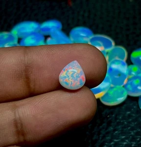 1.80 CT Top Quality Natural Multi Fire Opal Cabochon, Ethiopian Opal Loose Stone - Picture 1 of 4