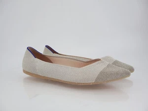 Rothy's The Point Diamond Metallic Ballerinas Größe 13 beige silber gold spitz - Bild 1 von 11