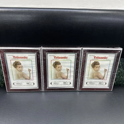 Marcos de vidrio Trisonic 5" X 7" marrón con adornos plateados lote de 3 sellados Foto 1 de 3
