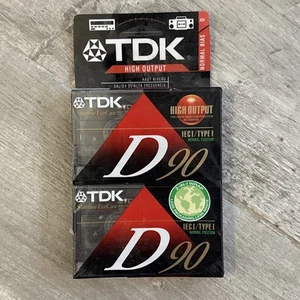 📻 NUEVO 2 TDK Superior D 90 Cintas de Cassette en Blanco Sesgo Normal Música - Imagen 1 de 2