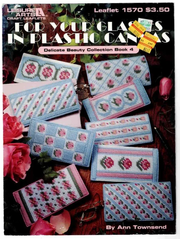Glass Cases Plastic Canvas Pattern Book 9 Projects Eyeglass Covers 1994 Vintage - Image 1 of 1