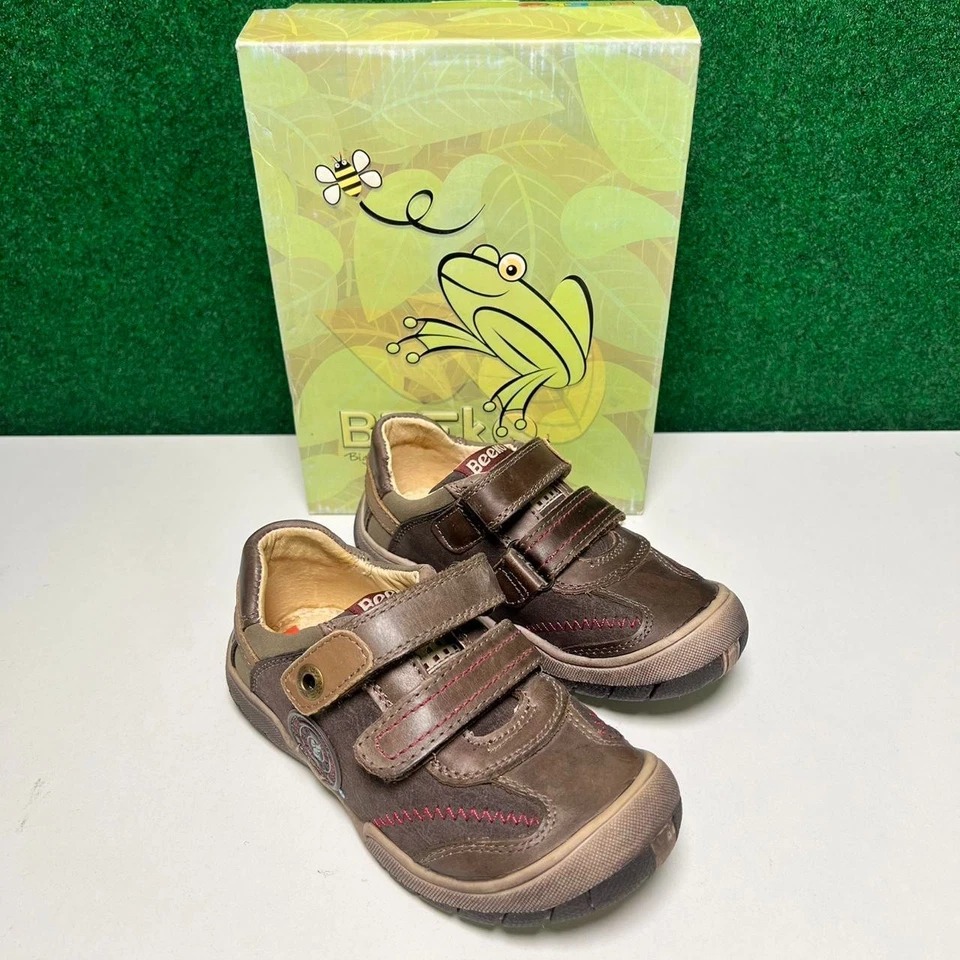 Size 10.5 toddler, Beeko Joey II Brown and tan leather toddler shoes - Image 1 of 4