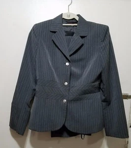 🔥Anne Klein Dress Gray Pinstripe Stripe Feminine 2Pc Pant Career Suit ~ 6 M3020 - Bild 1 von 12