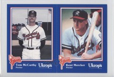 1992 Ukrop's Pepsi Richmond Braves Uncut Tom McCarthy Kent Mercker #5-6