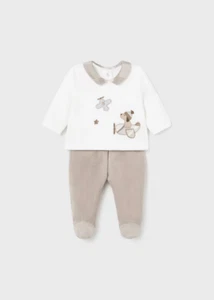 COMPLETO MAGLIA GHETTINA NEONATO MAYORAL 2512 02512 79 BEIGE ORIGINALE AI 2025 - Picture 1 of 2