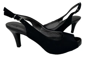 LifeStride Women's Teller Slingback Comfort Dress Heels Black Size:6.5 98AE - Picture 1 of 5