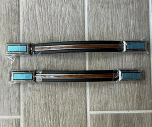 1978-1988 Monte Carlo Cutlass Door panel Pull Strap Kit Black & Woodgrain Pair - Picture 1 of 5
