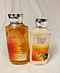 Bath & Body Works COUNTRY CHIC 8 oz loción corporal y gel de ducha de 10 oz NUEVO - Imagen 1 de 2