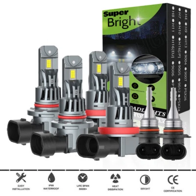 For Cadillac SRX 2010-2016 Combo LED Headlight Hi Lo Beam Fog Light 6pc Bulbs - Image 1 of 4