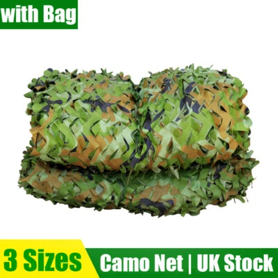 British Army Camouflage Camo Net Netting Hunting Military Woodland Hide Net +Bag - Image 1 of 4