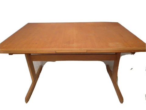 Vintage EDSBY VERKEN Mid Century Danish Modern Dining Table Birch w Extension Cover