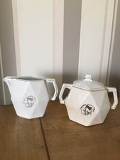 Pot à Lait En Porcelaine Blanche Et Sucrier Pichet Shabby