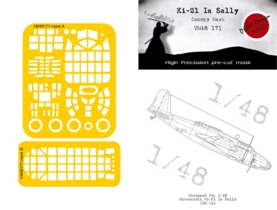 Dead Design 1/48 MITSUBISHI Ki-21 Ia "SALLY" CANOPY PAINT MASK ICM Kit - Image 1 of 4