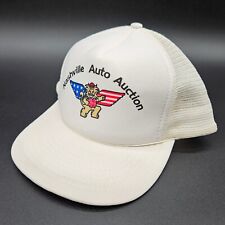 Vintage Nashville Auto Auction Mesh Snapback Rope Trucker Foam Hat Cap White