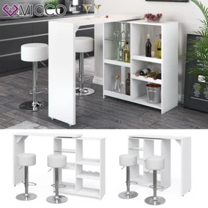 Bartisch Bartresen Stehtisch Tisch Tresentisch Bistrotisch Küche Vega Weiß Vicco - Bild 1 von 9